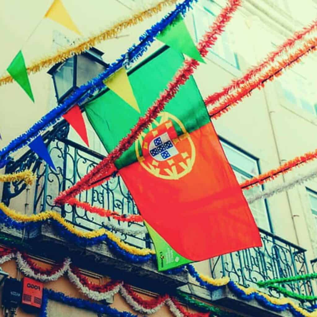 Festivities and Portugal flag